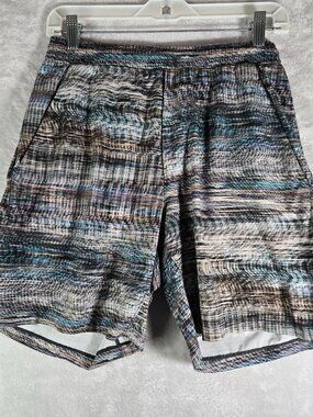 Lululemon Pace Breaker Unlined Shorts Men Small Multicolor Geometric 7” Read De!